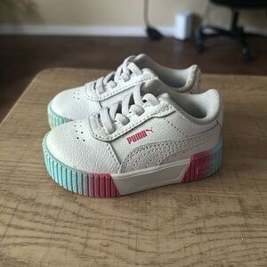 Pink , Blue & White Toddler Puma Shoes